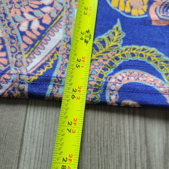 Jackie Smith Collection Womens Paisley Print V-Neck Short Sleeve Top 2X Polyeste - Picture 4 of 5